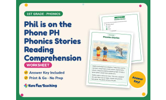 Phil is on the Phone PH Phonics Stories Reading Worksheet – 1st Grade