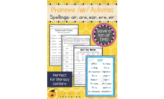 Phoneme /air/ Activity Packet