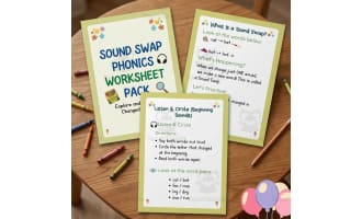 Phoneme Substitution Worksheets Sound Swap CVC Phonics Words