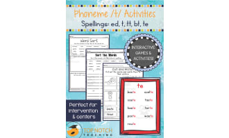 Phoneme /t/ Activity Packet
