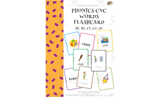 Phonics CVC Words Flashcard BL, BR, CL, CR, DR
