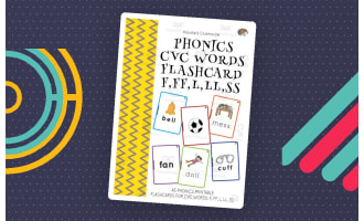 Phonics CVC Words Flashcard F, FF, L, LL, SS