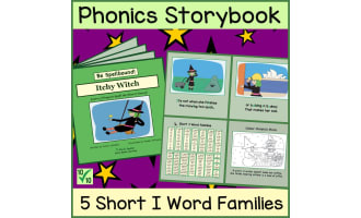 Phonics eBook Story for Short I Vowel Sound with Spelling Activities and Word Lists