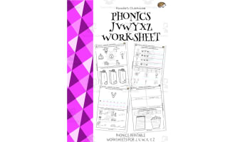 Phonics JVWXYZ Worksheets