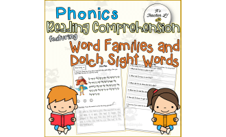 Phonics Reading Comprehension with Word Families and Dolch Sight Words