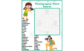 Photographer Word Search Puzzle Worksheet Activities