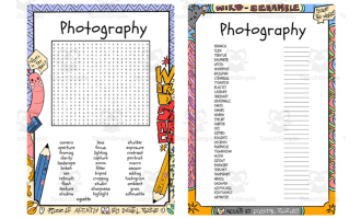 Photography word search & scramble