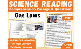 Physical Science Reading Comprehension Passage: Gas Laws (PDF)