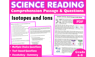 Physical Science Reading Comprehension Passage: Isotopes & Ions (PDF)
