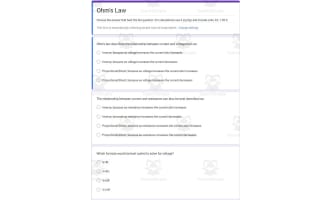 Physics Google Form Test: Ohm's Law