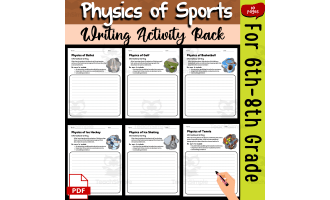 Physics of Sports Writing Activity Pack for 6th-8th Grade Science ELA