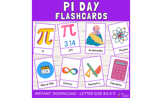 Pi Day Montessori Flashcards | A Fun Pi Day Vocabulary Cards For Kids
