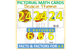 Pictorial Math Multiplication Flashcards | SPACE x3