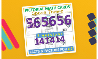 Pictorial Math Multiplication Flashcards | SPACE x7