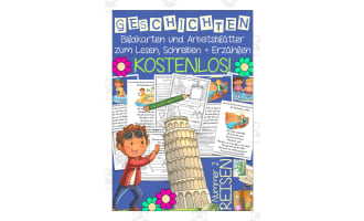 Picture cards & Worksheets about Travel Stories (German Version)