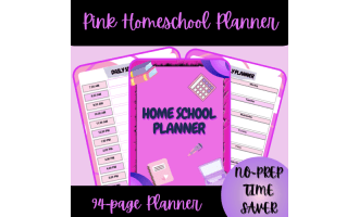 Pink Homeschool Planner (90+ pages)