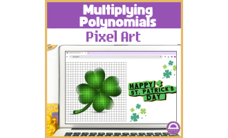 Pixel Art Math St. Patrick's Day | Multiplying Polynomials