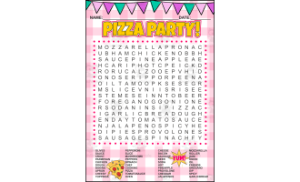 Pizza Word Search Puzzle – Fun Food Activity for Kids & Pizza Parties