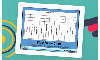 Place Value Chart BW Units Free