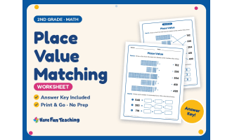 Place Value Matching Worksheet – 2nd Grade Base 10 Practice