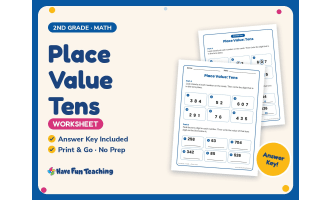 Place Value Tens Worksheet – 2nd Grade Math Practice + Answer Key