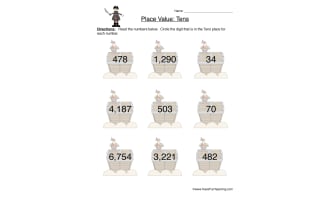 Place Value Tens Worksheet