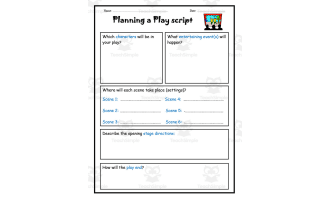 Planning a Play Script Worksheet
