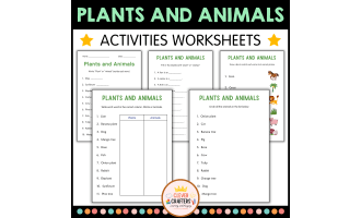 Plant vs Animal - Plants and Animals Activity Worksheets for Grade 2