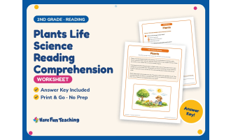 Plants Life Science Reading Comprehension Worksheet – 2nd Grade