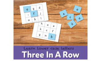 Play A Game Of Three In A Row With Lower Case Letters (4-7 years)