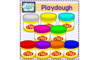 Playdough Cups & Dough Clipart | Fine Motor Skills & Sensory Play Set