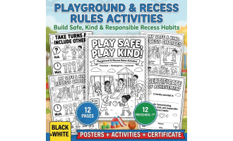 Playground Rules Activities | Recess Safety Book, Posters & Certificat