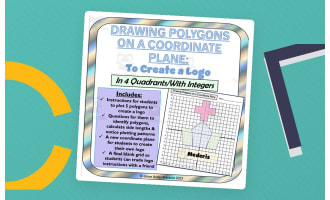 Plotting Polygons on 4 Quadrant Grids: Make a Logo: 6th Grade Geometry