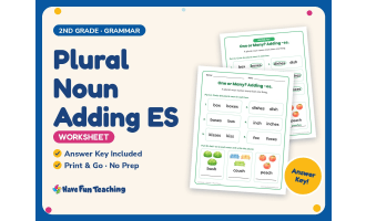 Plural Noun Adding ES Worksheet – 2nd Grade Nouns Practice