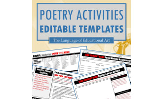 Poetry Reading, Writing, & Analyzing Activities Editable Templates