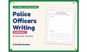 Police Officers Writing Worksheet – 1st Grade Community & People