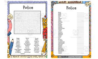 Police word search & scramble