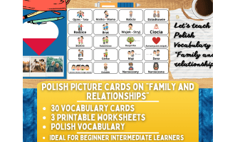 Polish Picture Vocabulary Flashcards - Family & Relationships