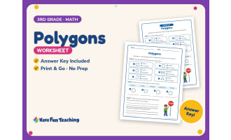 Polygons Worksheet – 3rd Grade Geometry & Shapes Practice + Answer Key