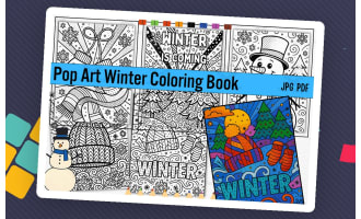 Pop Art Winter Coloring Pages