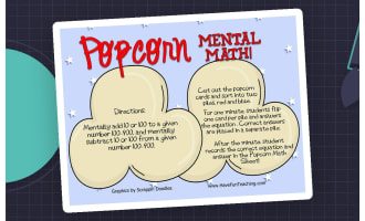 Popcorn Mental Math Activity