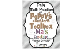Poppy & Ma's January Daily Math Practice.