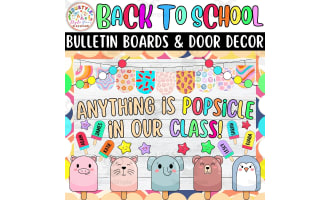 Popsicle Back To School Bulletin board or door Decor kit: August & Sep