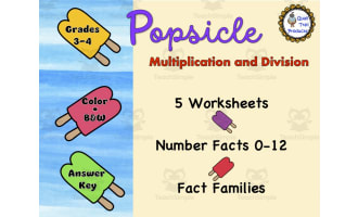 Popsicle Multiplication and Division Worksheets