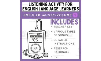 Popular Music: Volume 1: Activity for English Language Learners