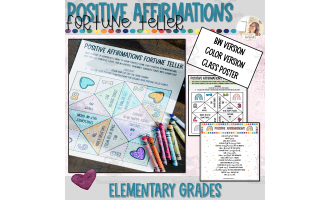 Positive Affirmations Fortune Craft, Mindfulness for Kids, SEL Craft