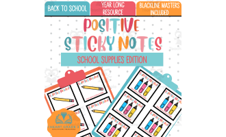Positive Sticky Notes: School Supplies Edition