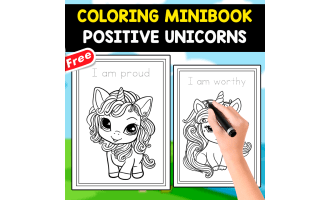 POSITIVE UNICORNS | FREE COLORING MINIBOOK