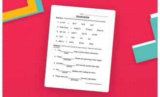 Possession &amp; Contraction Apostrophe Worksheet