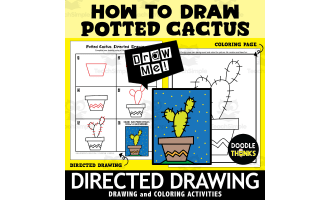Potted Cactus Directed Drawing | How To Draw